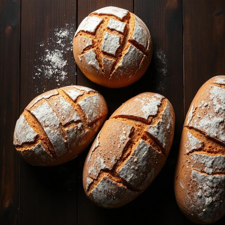 Crusty sourdough loaves