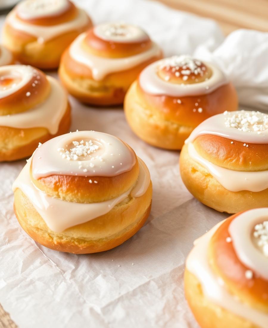 Iced buns and cream cakes